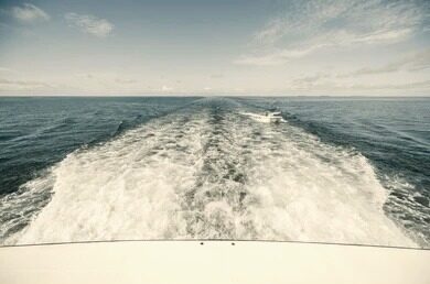 boat wake from the stern